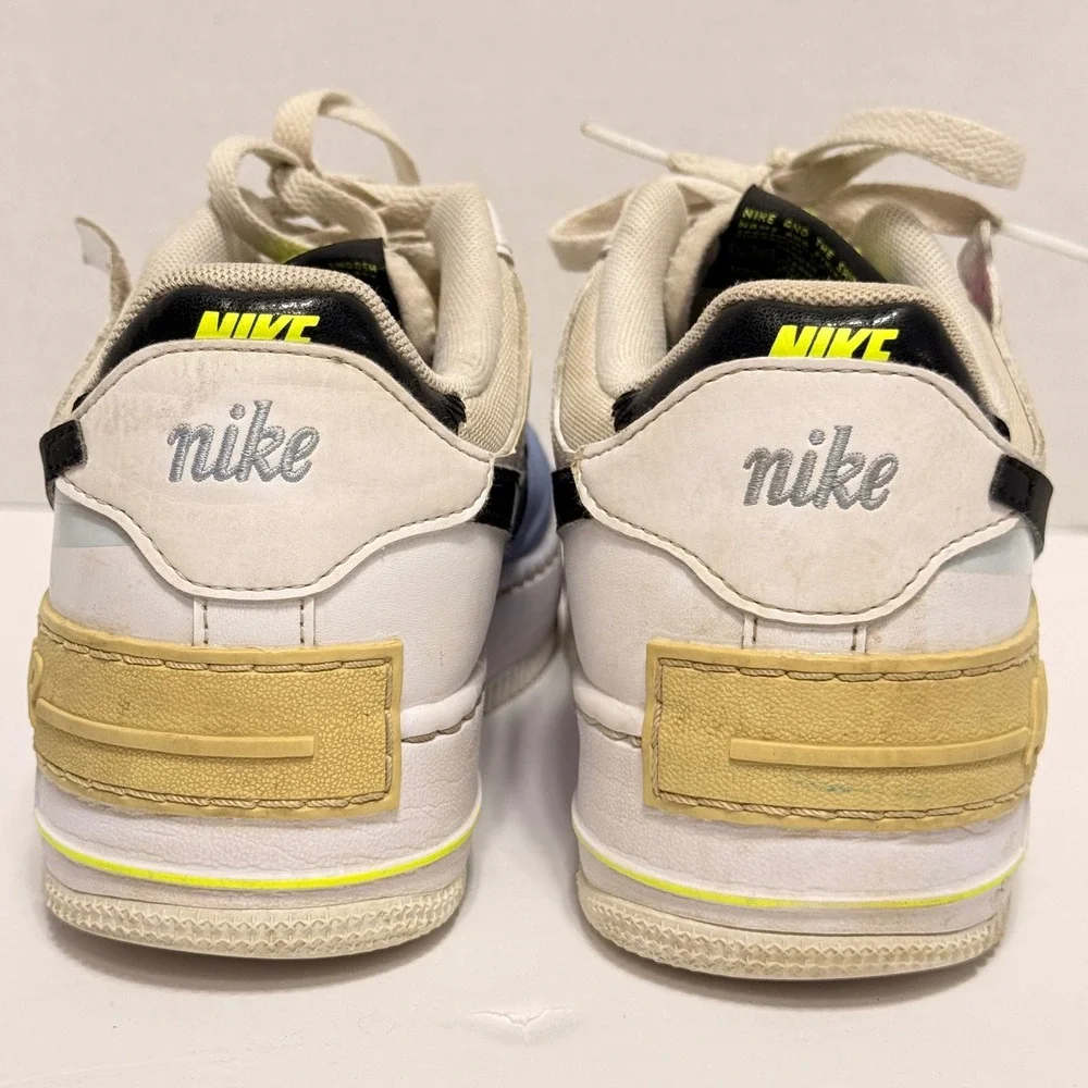 Nike Air Force 1‎ Shadow SE Casual Sneakers White Pink Blue Yellow Size 7.5